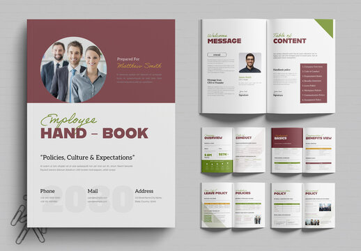 Editable Employee Handbook Template Design