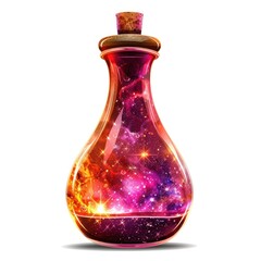A mystical, glowing potion bottle