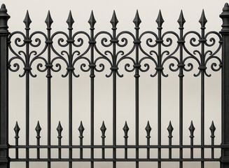 Generative AI: Wrought Iron Fence. Metal fence
