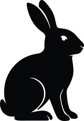 Silhouette rabbit sitting animal wildlife easter bunny vector Illustrator