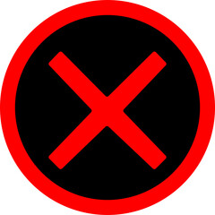 Discontinue Button Red Cancel on Transparent Background PNG