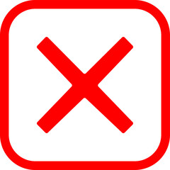 Interrupt Icon Red Cancel Button on Transparent Background PNG