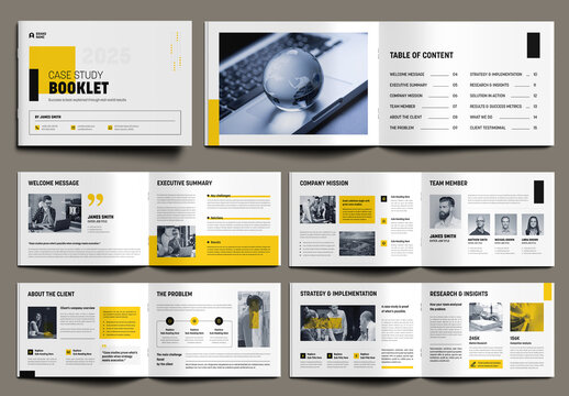Professional Case Study Booklet Layout with Modern Business
