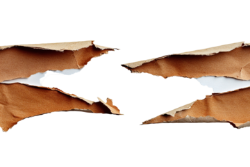 Ripped brown paper, torn edges, black background