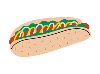 Hot dog with mustard