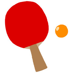 卓球ラケットとピンポン球