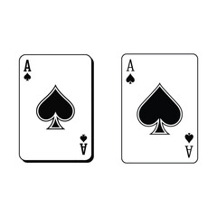 Vector art of two ace of spades playing cards isolated on white background