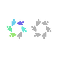 PEOPLE CONNECTED UNION TEAM TEAMWORK SIGN SYMBOL LOGO
