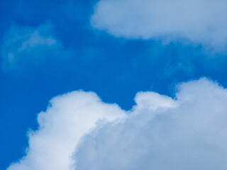 Fototapeta premium Blue sky with clouds background texture. Sky scape.