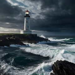 Obraz premium lighthouse on the rocks