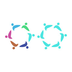PEOPLE CONNECTED UNION TEAM TEAMWORK SIGN SYMBOL LOGO
