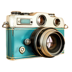 Vintage camera, teal and cream
