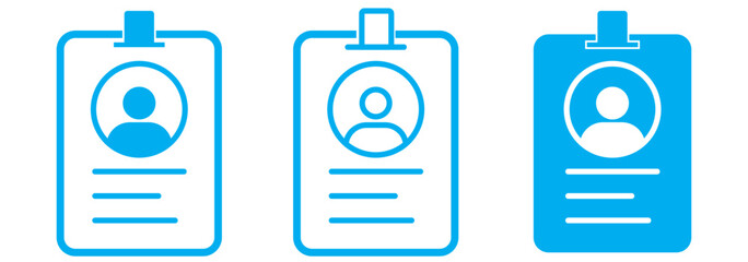 Identity card icon Vector in flat style. Collection silhouettes