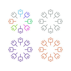PEOPLE CONNECTED UNION TEAM TEAMWORK SIGN SYMBOL LOGO
