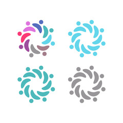 PEOPLE CONNECTED UNION TEAM TEAMWORK SIGN SYMBOL LOGO
