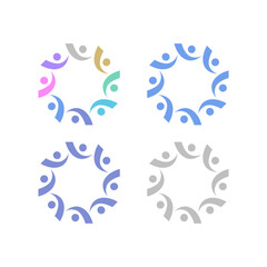 PEOPLE CONNECTED UNION TEAM TEAMWORK SIGN SYMBOL LOGO
