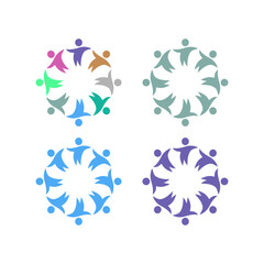 PEOPLE CONNECTED UNION TEAM TEAMWORK SIGN SYMBOL LOGO
