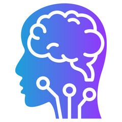 Artificial Intelligence glyph gradient icon