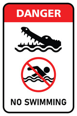 no swimming danger crocodiles alligator sign