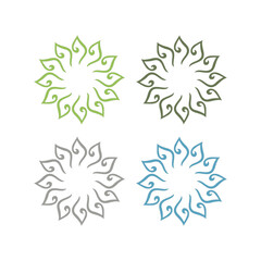 NATURAL PRODUCT LEAVES IN CIRCLE SIGN SYMBOL LOGO
