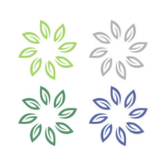 NATURAL PRODUCT LEAVES IN CIRCLE SIGN SYMBOL LOGO

