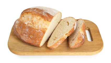 Pieces of fresh bread isolated on white
