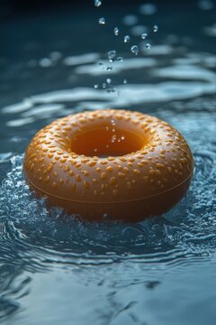 Orange Inflatable Ring in Water