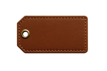 Premium Quality Leather Tag with Detailed Stitching and Metal Grommet for Branding and Packaging