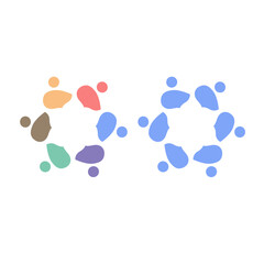 PEOPLE CONNECTED UNION TEAM TEAMWORK SIGN SYMBOL LOGO
