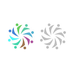 PEOPLE CONNECTED UNION TEAM TEAMWORK SIGN SYMBOL LOGO
