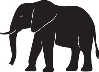 Obraz premium Minimalist Elephant Silhouette in Side Profile – Vector Illustration