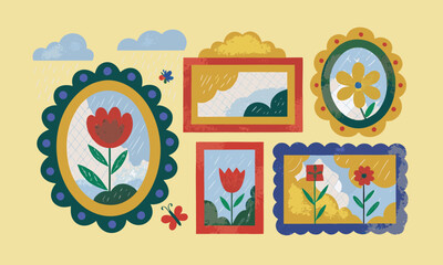 A mood board for a whimsical spring morning.