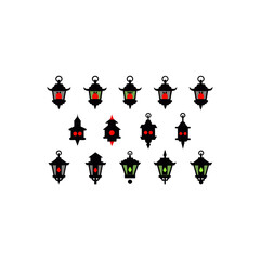 different cursed fog lantern icons set on white