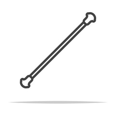 Twirling baton stick outline icon transparent vector isolated