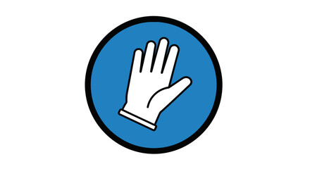 Obraz premium Safety glove icon. Vector illustration of a protective hand symbol for work and hygiene. Isolated graphic sign.