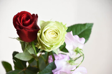 薔薇とスイートピー