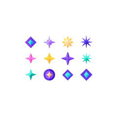 different magical starlight gem icons set on wh