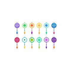 different spectral dreamcatcher icons set 