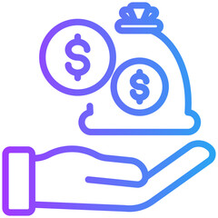 Revenue icon for employment, business, website, application, printing, document, poster design, etc