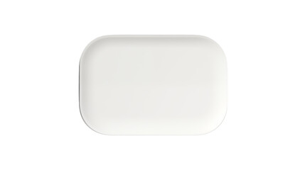 Clean modern white rounded rectangle object isolated for design projects and branding isolated on white or transparent png.