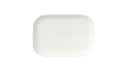 Clean modern white rounded rectangle object isolated for design projects and branding isolated on white or transparent png.