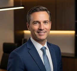 Confident Lawyer in Law Office Professional Headshot