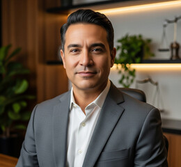 Confident Lawyer in Law Office Professional Headshot