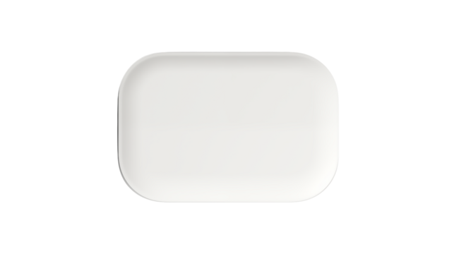Clean modern white rounded rectangle object isolated for design projects and branding isolated on white or transparent png.