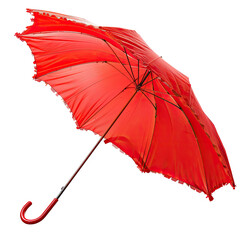 Red umbrella against black background