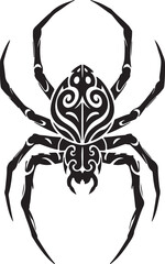 Obraz premium Abstract spider silhouette in Polynesian tribal design.