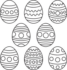 Set of Easter Egg Vector Illustrations for Spring Decoration. Bunny egg silhouette vector bundle. spring graphic vector set