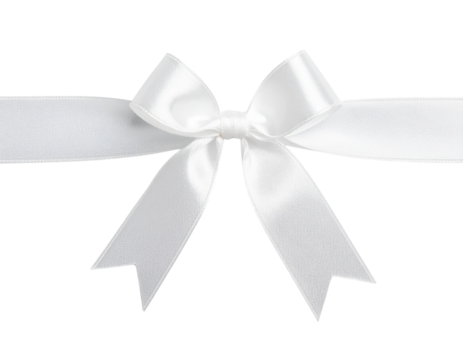  Loose Sheer White Bow Ribbon Strip with Flowing Tail Ends