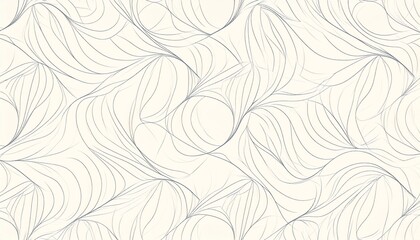 Monoline Abstract Waves Pattern