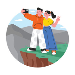 Cliff View Vector illustration. EPS 10 file